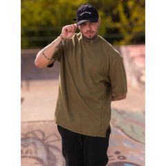 Camiseta Oversized Rugby Cutouts Chami Brand Verde Azeitona