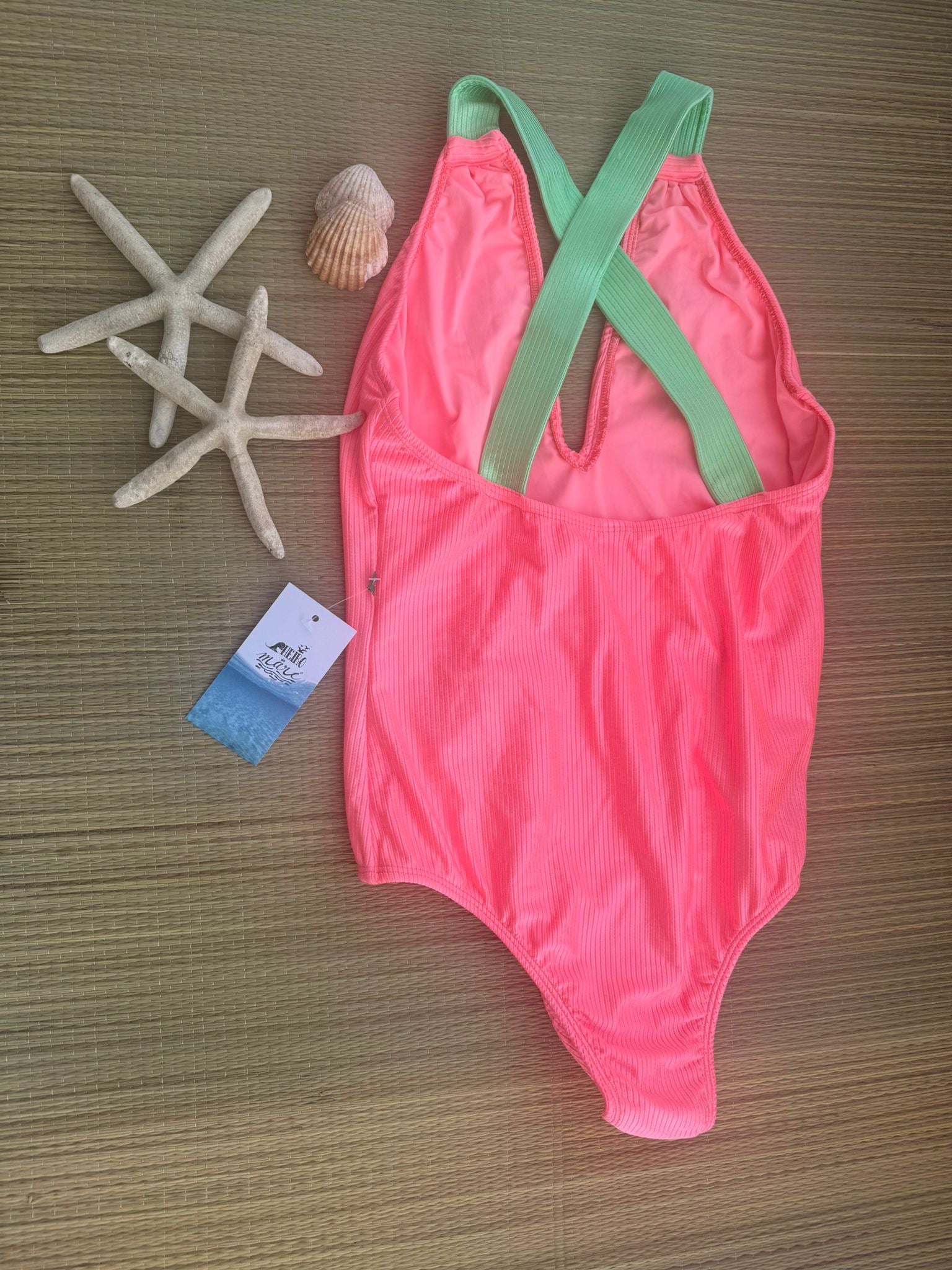 MAIÔ BODY XANGRI LÁ - ROSA & VERDE