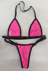 BIQUÍNI FITA - ROSA COM PRETO