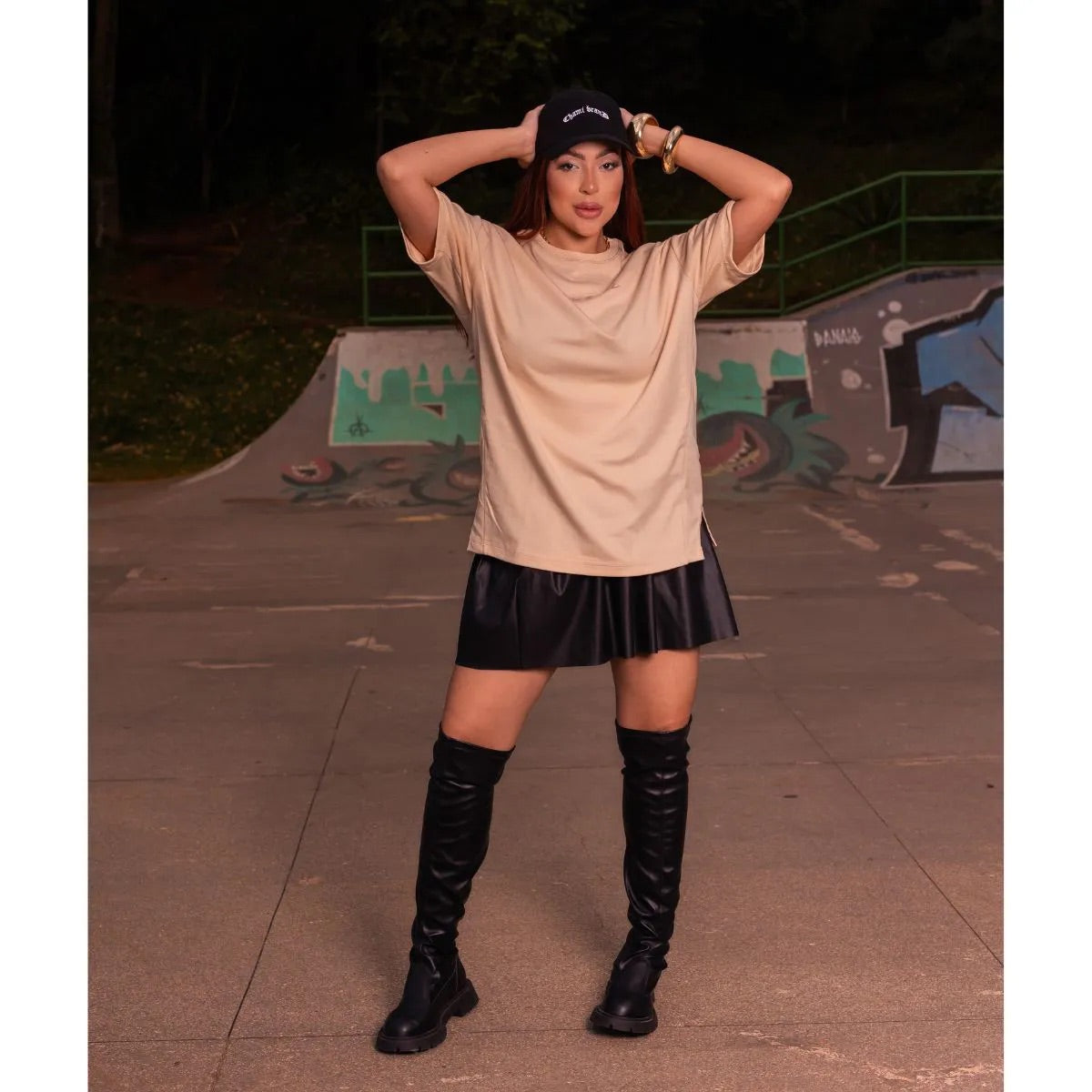 Camiseta Oversized Rugby Cutouts Chami Brand Vanila