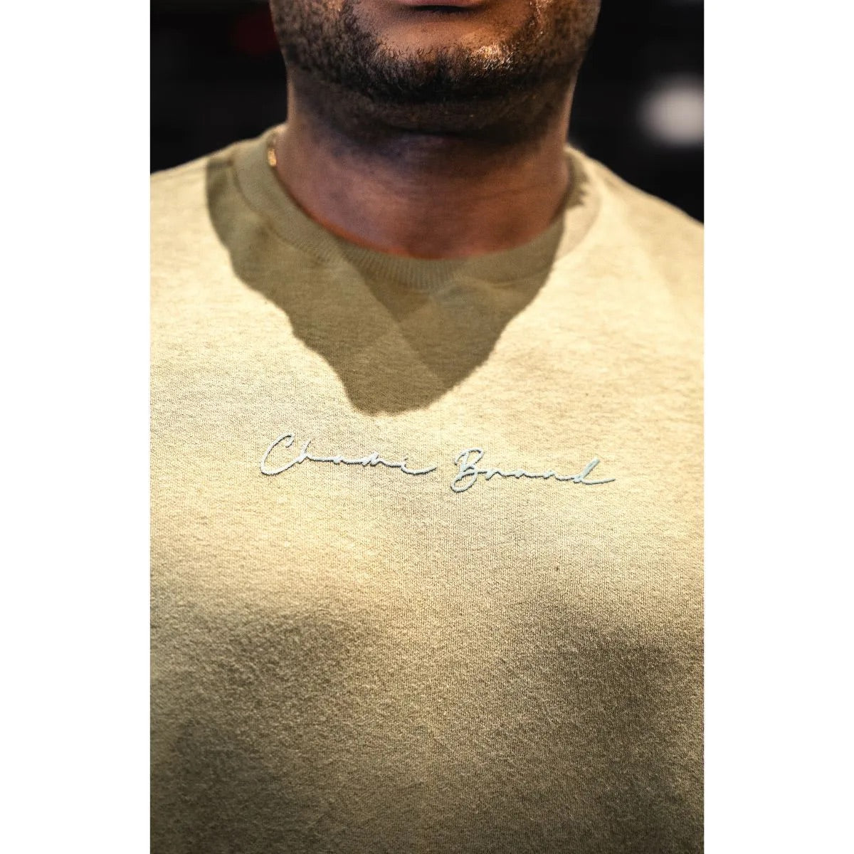 Camiseta Oversized Rugby Cutouts Chami Brand Verde Azeitona