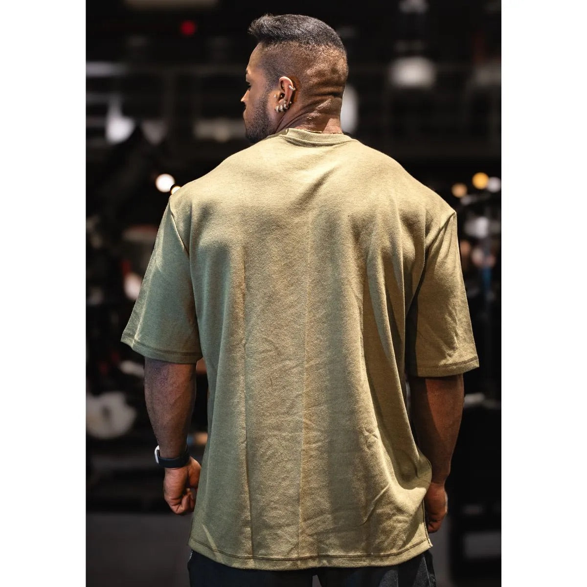 Camiseta Oversized Rugby Cutouts Chami Brand Verde Azeitona