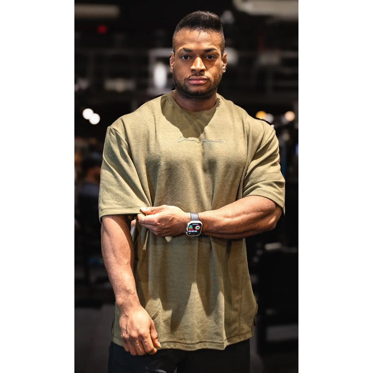 Camiseta Oversized Rugby Cutouts Chami Brand Verde Azeitona